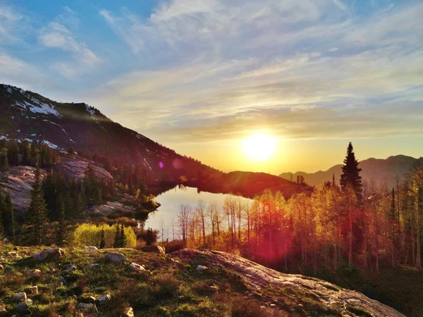 ユタ州の夕日の美しさ ロイヤリティフリーのストック写真