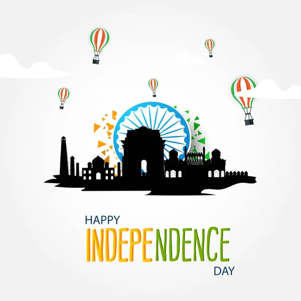 Vector Illustration Independence Day August Vector Design Holiday Graphic Icons — Image vectorielle