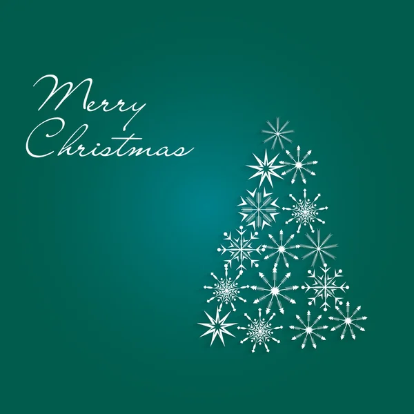 クリスマスツリー付きグリーティングカード — ストックベクタ