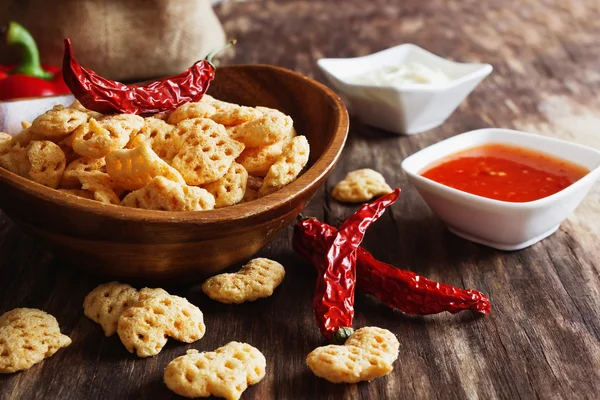 Spicy appetizer in the shape of a hearts — Stock Photo, Image