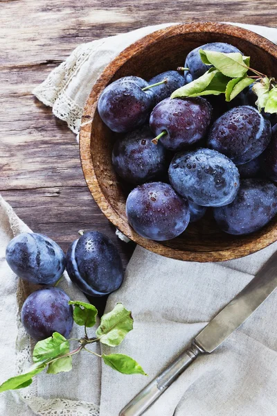 Crop of ripe plums — Stock Photo, Image