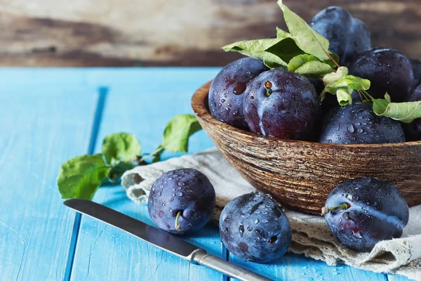 Crop of ripe plums — Stock Photo, Image