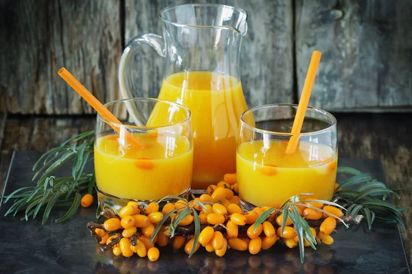 Homemade sea buckthorn soft drink — Stock Photo, Image