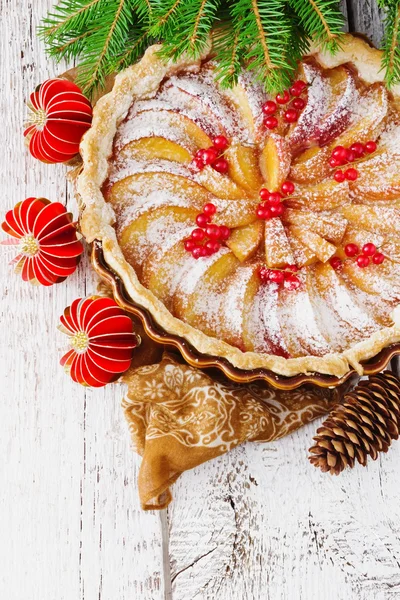 Різдво яблучний пиріг — стокове фото