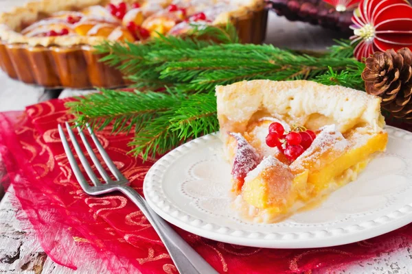 Kerstmis stuk van apple pie — Stockfoto