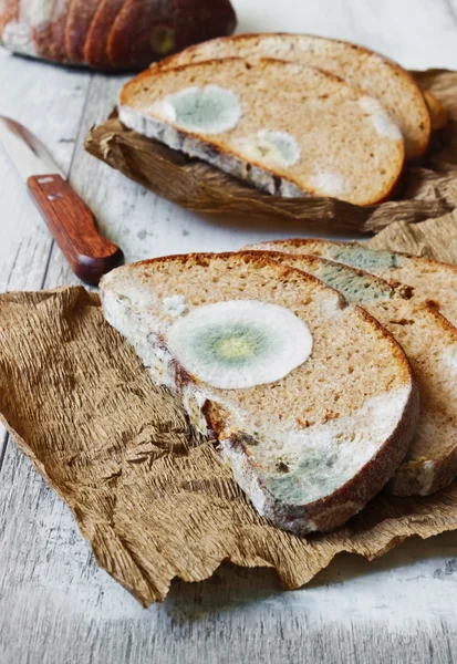 Зіпсований moldy хліб — стокове фото