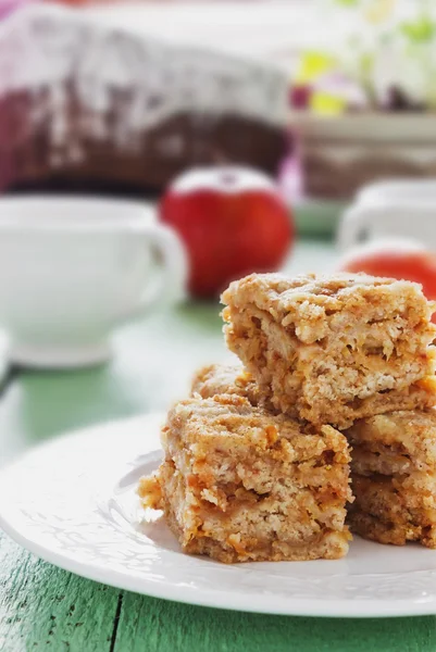 Scheiben Apfelkuchen — Stockfoto