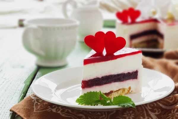 Piece of celebratory cake — Stock Photo, Image