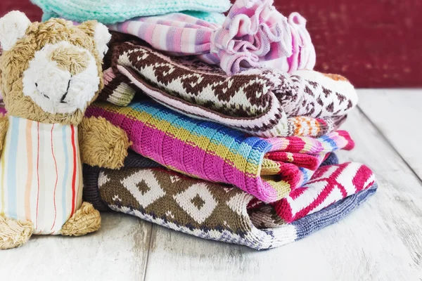 Children warm sweaters — Stock Photo, Image