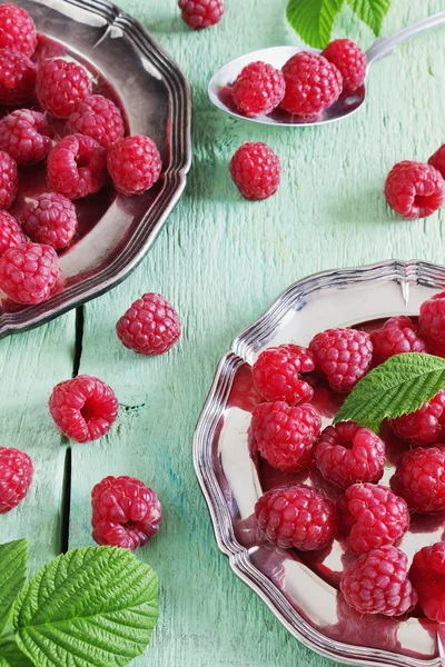 Reife saftige Himbeeren — Stockfoto