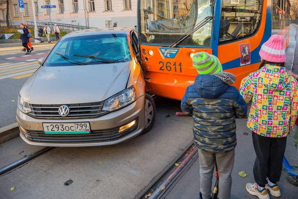 Moskau Russland November 2020 Unfall Moskau Auf Dem Boulevard Ring — Stockfoto