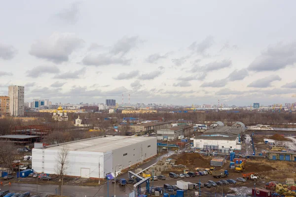 Moscow Rússia Fevereiro 2020 Construção Complexo Residencial Perto Estação Metrô — Fotografia de Stock