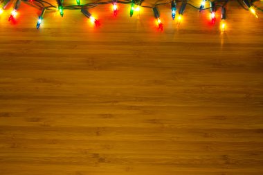 Noel arka plan electrovalency metin için yer ile ahşap bir yüzeyi ile.