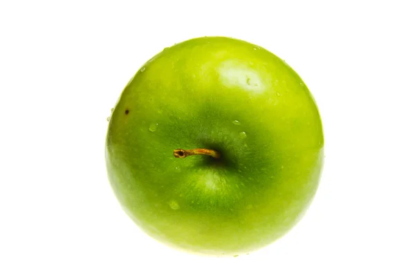 Zelené jablko izolované na bílém pozadí. — Stock fotografie