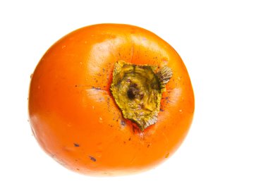 Beyaz bir arka plan üzerinde izole Trabzon hurması.