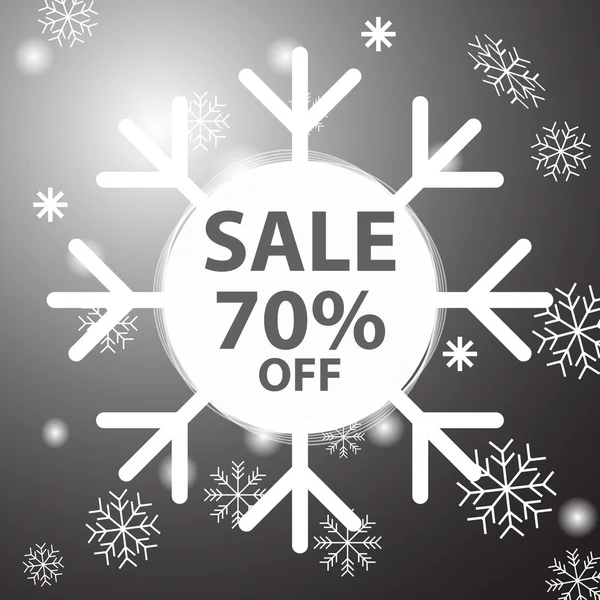 Winter label "SALE" with snowflakes. — Stock Vector