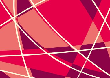 Geometrik şekilleri ve çizgileri olan pembe ve mor çiçeklerin soyut parlak arkaplanı