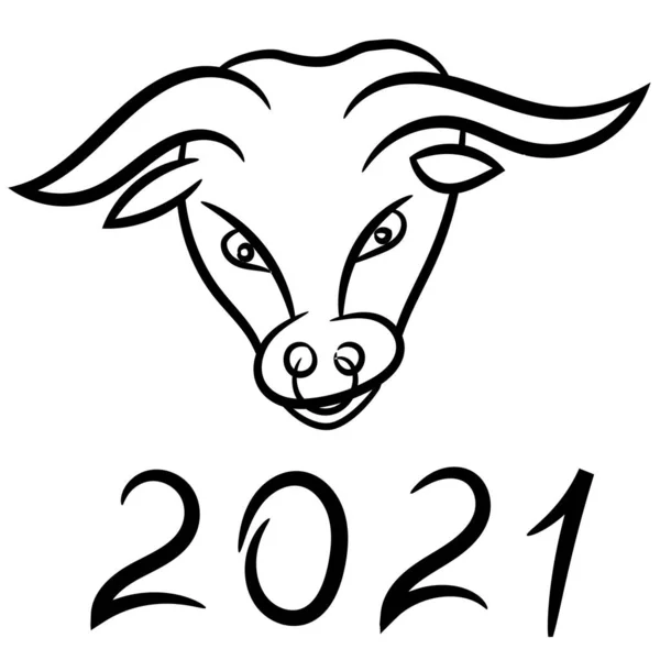 年的象征 新年的象征 牛年的象征 日本的星相 — 图库矢量图片