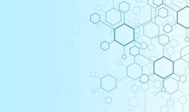 turkuaz moleküler kafes desenli mavi arkaplan