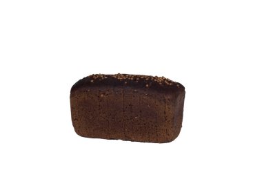 Beyaz tabakta karanfil tohumlu siyah ekmek. İzole edilmiş. 