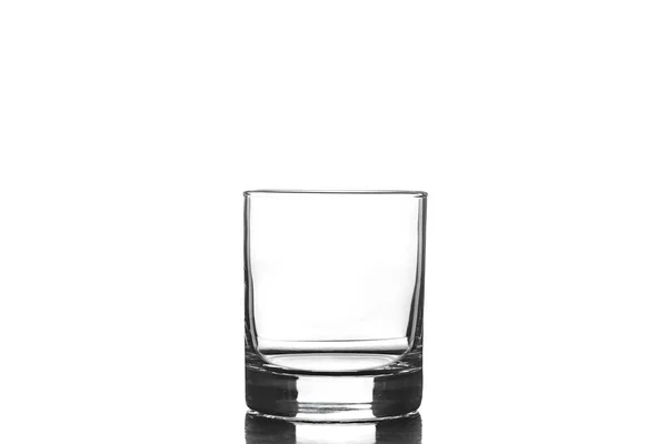 白色背景的空白老式玻璃杯 — 图库照片