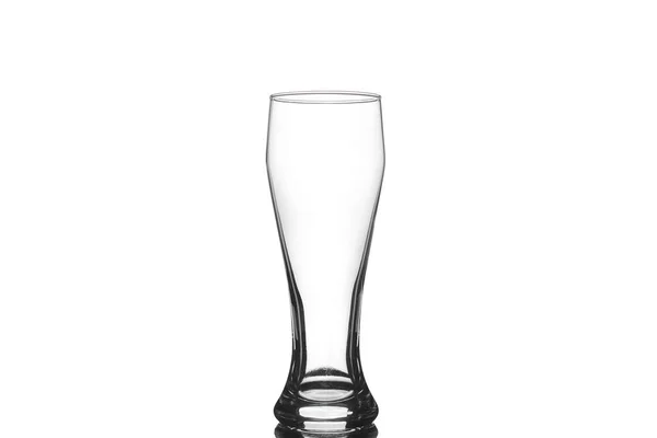 Bicchiere Birra Vuoto Sfondo Bianco Isolato — Foto Stock