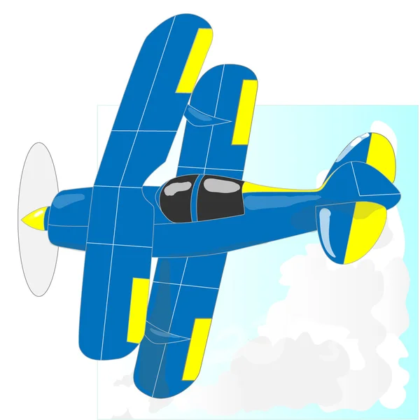 A bi plane isolated. Vector. — Stock Vector