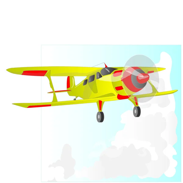 A bi plane isolated. Vector. — Stock Vector