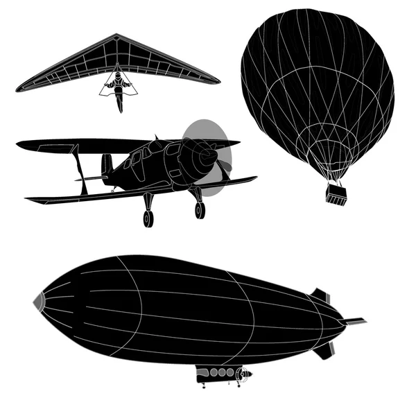 Air transportation vector set — Stock Vector