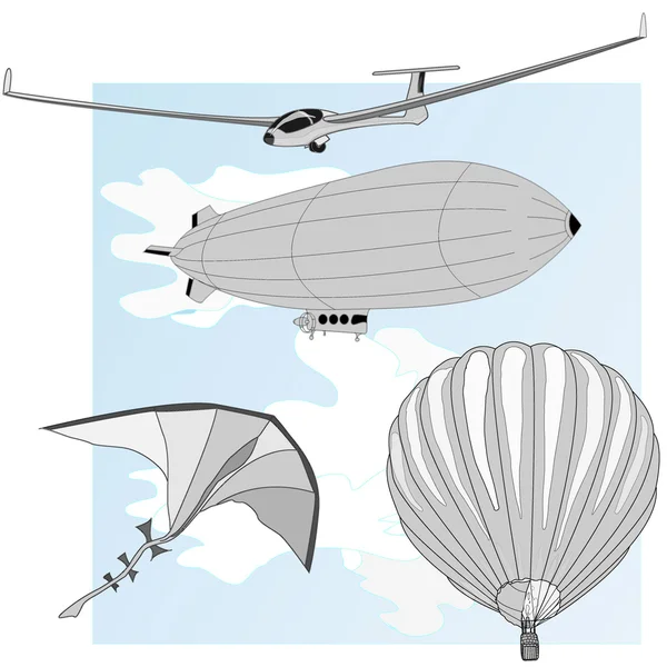 Ensemble de vecteurs de transport aérien — Image vectorielle