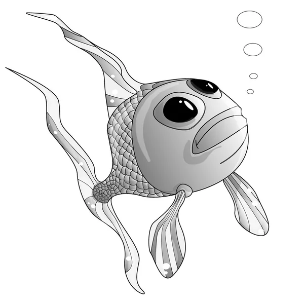 Vetor bonito dos desenhos animados do peixe — Vetor de Stock