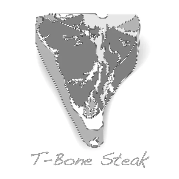 Syrové T-bone vectoron bílé pozadí — Stockový vektor