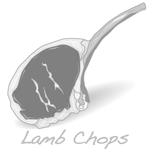 Vecteur de côtelettes d'agneau cru — Image vectorielle