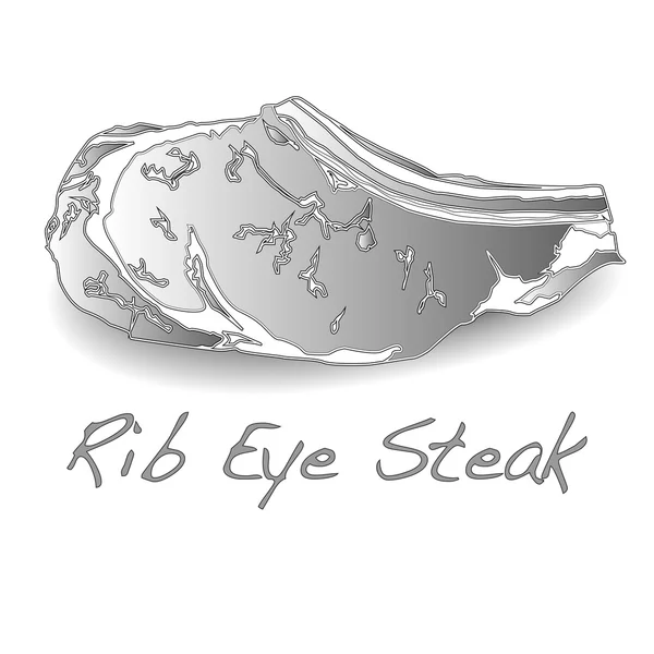 Rib eye steak vector geïsoleerd — Stockvector