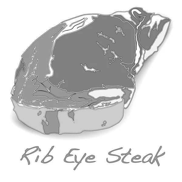 Rib eye steak vector geïsoleerd — Stockvector