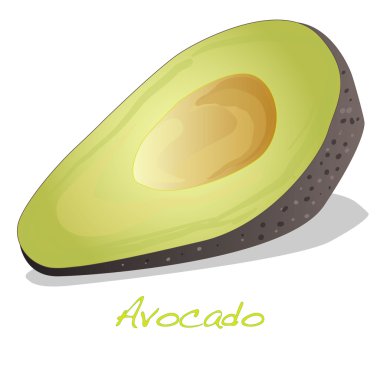 Avokado beyaz üzerine izole