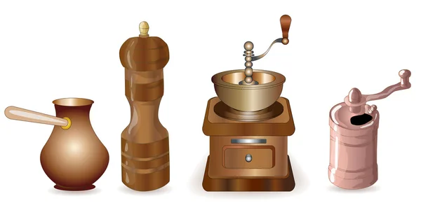 Conjunto de equipamentos para fabricação de café — Vetor de Stock