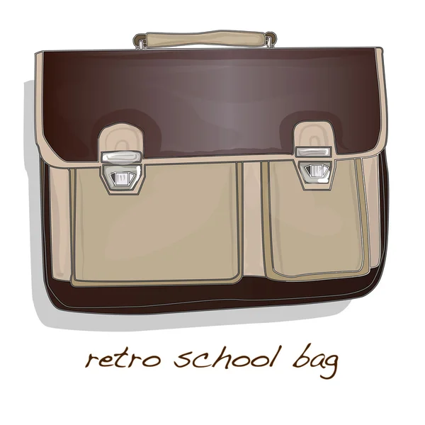 Стара старовинна шкільна сумка — стоковий вектор