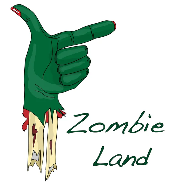 Groene zombie hand vector — Stockvector