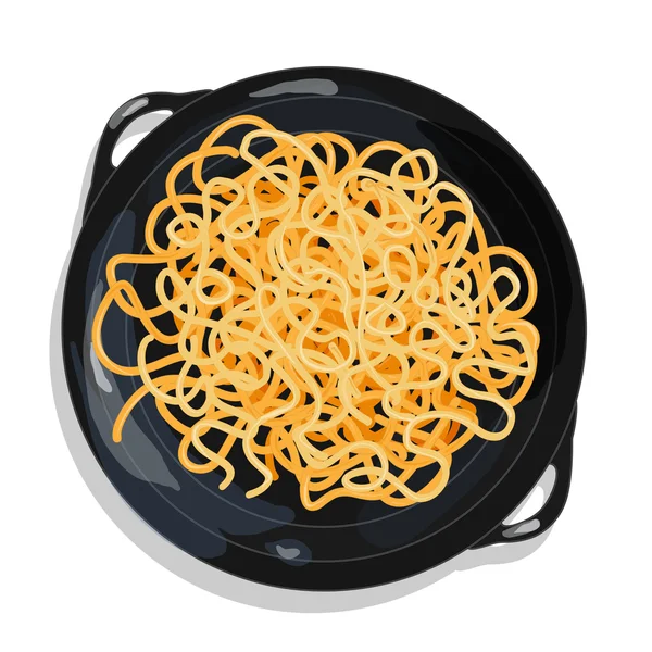 Des pâtes. Spaghettis en assiette . — Image vectorielle