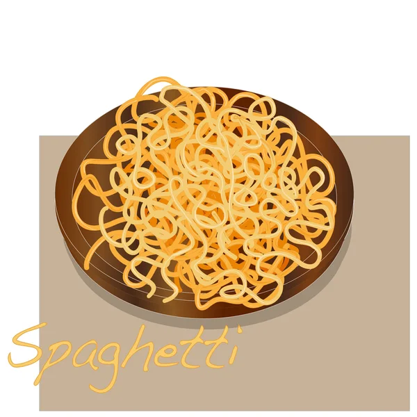 Des pâtes. Spaghettis en assiette . — Image vectorielle