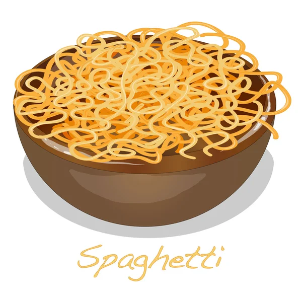 Makarna. Spagetti plaka. — Stok Vektör