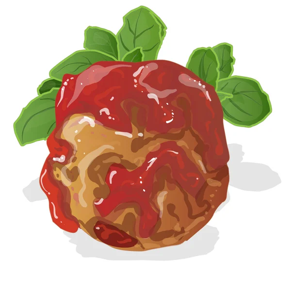 Gehaktbal in tomatensaus — Stockvector