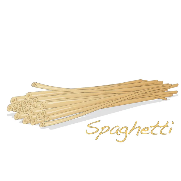 Pasta. Ilustrasi vektor spageti - Stok Vektor