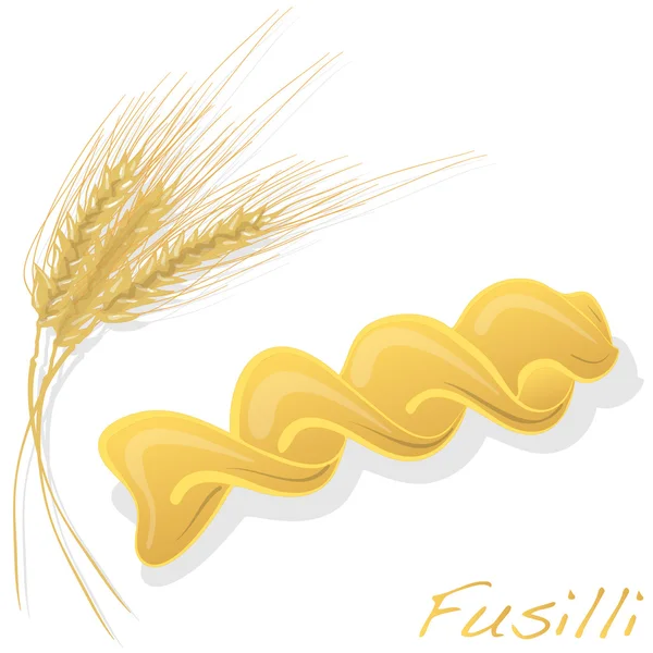 Fusilli pasta vektor illustration — Stock vektor