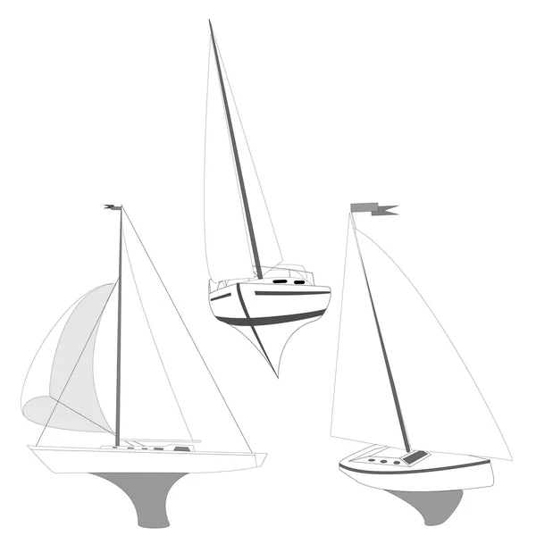 Яхта Векторні ілюстрації — стоковий вектор
