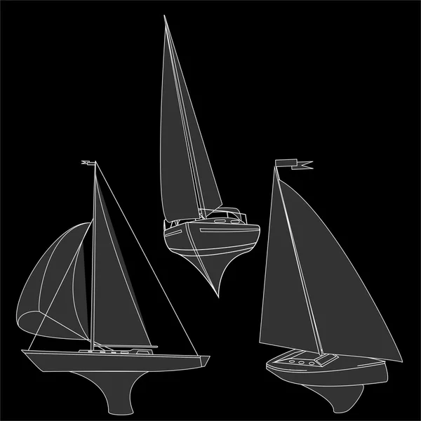 Yacht vettoriale illustrazione — Vettoriale Stock