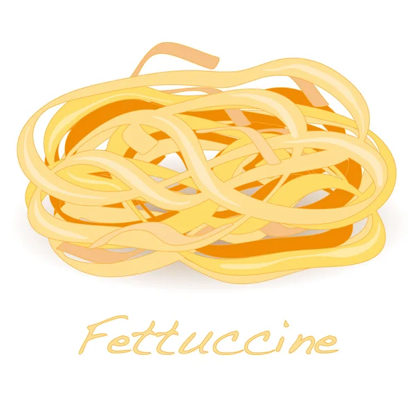 Montón de fettuccine fresco crudo — Vector de stock