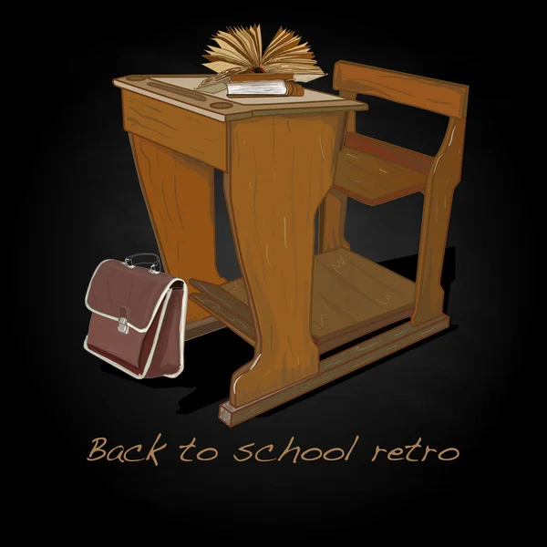 Back to school retro vector — Stock Vector