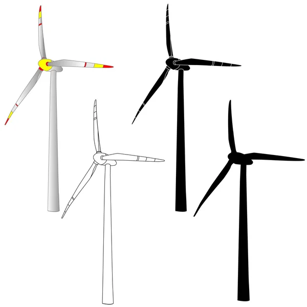 Wind turbine illustratie. Vector. — Stockvector